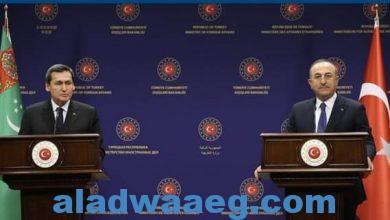 صورة مباحثات بين وزيري الخارجية التركي والتركمانستاني بأنقرة