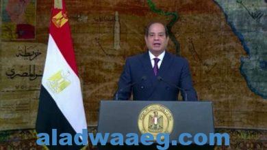 صورة الرئيس السيسي يوجة كلمة بمناسبة عيد تحرير سيناء