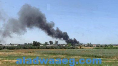 صورة اندلاع حريق كبير قرب مطار بن جوريون