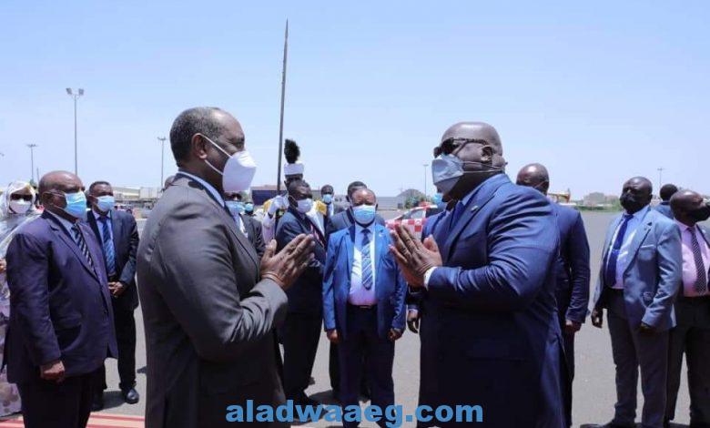 رئيس الكونغو الديمقراطية يصل السودان في زيارة رسمية