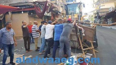 صورة إزالة الاشغالات والتعديات بشارع كسرى في بورسعيد