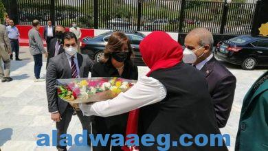 صورة وزيرة الهجرة تصل إلى جامعة الأزهر للحديث حول الهجرة غير الشرعية