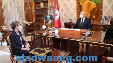 صورة قيس سعيد يستقبل رئيسة الحكومة بقصر قرطاج 