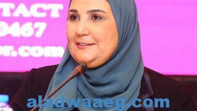 صورة وزيرة التضامن خلال جلسة « جهود الدولة فى تمكين المرأة» :