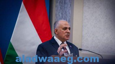 صورة الدكتور عبد العاطى يلقى محاضرة للدبلوماسيين المجريين عن الموقف المائى في مصر ومشروعات التكيف مع التغيرات المناخية