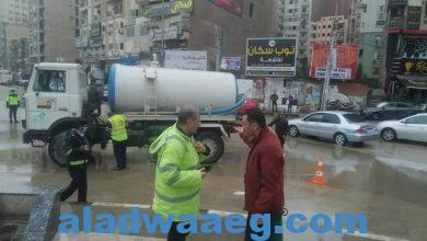 صورة بالصور رئيس مياه الفيوم يتابع أعمال شفط مياه الأمطار من شوارع الفيوم