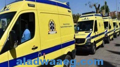 صورة الصحة: الدفع بـ 13 سيارة إسعاف لنقل مصابي حادث تصادم بين أتوبيس وميكروباص بمدينة الطور.