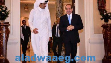 صورة السيسي يتلقى اتصالاً هاتفياً من الأمير تميم بن حمد أمير دولة قطر
