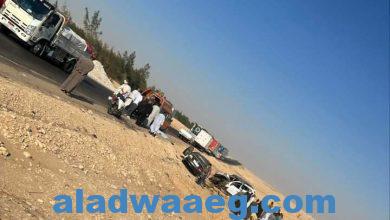 صورة مصرع 4 أشخاص وإصابة 3آخرين في تصادم سيارتين ملاكي بمحافظة الاقصر