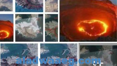 صورة بركان عظيم خامد في اليمن من علامات الساعة