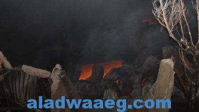 صورة النيران تلتهم شادر لبيع الفوانيس وهدايا رمضان بالمنصورة