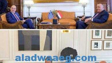 صورة مباحثات مشتركة مصريه يونانية و رسالة شفهية من رئيس الجمهورية إلى رئيس وزراء اليونان