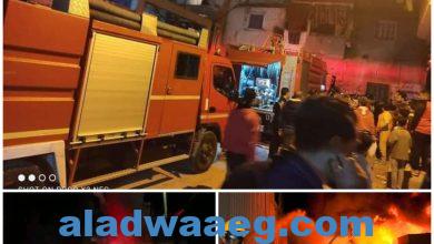 صورة ماس كهربائي يتسبب في حريق ضخم داخل أحد الأسواق التجارية في محافظة الفيوم