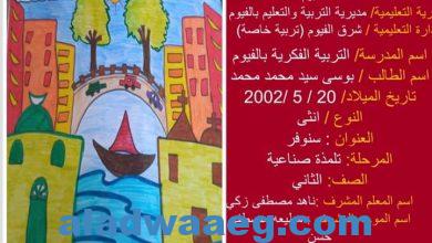 صورة تعليم الفيوم تحصد مركز رابع وخامس جمهورية فى مسابقة التعبير الفني مصر فى عيون أبنائها