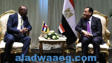 صورة مدبولى يلتقى رئيس وزراء أفريقيا الوسطى