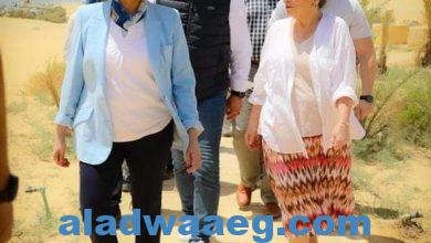 صورة وزيرة البيئة ومحافظ الفيوم يصطحبا صاحبة السمو الملكى الاميرة عالية بنت الحسين بجولة تفقدية لمنطقة الجذب السياحى بمحمية وادى الريان بالفيوم