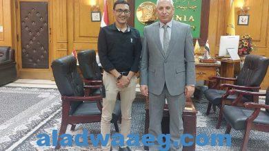 صورة رئيس جامعة المنيا يلتقي مدير مرفق إسعاف المحافظة