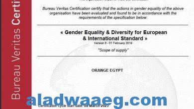 صورة اورنچ مصر تحصد شهادة GEEIS الدولية للمساواة بين الجنسين للمرة الرابعة على التوالي 