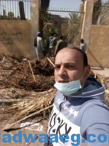 رفع مخلفات الاشجار والاغصان بمستشفى رمد سمالوط