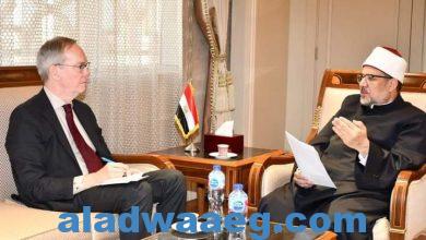 صورة وزير الأوقاف خلال استقباله سفير دولة السويد بالقاهرة