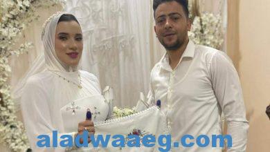 صورة تهنئة المحاسب عمر مهني و نرمين بمناسبة حفل زفافهم