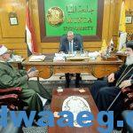 رئيس جامعة المنيا يستقبل الأنبا فام والشيخ أحمد طلب رئيس المنطقة الأزهرية