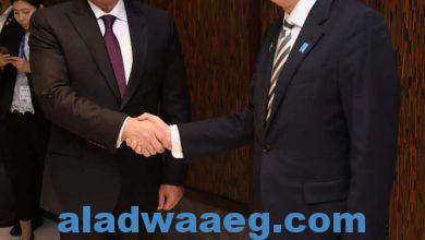 صورة السيد رئيس الجمهورية يلتقى مع رئيس وزراء اليابان بدبى