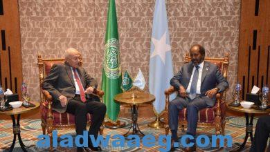 صورة “رئيس الصومال” يبحث مع الأمين العام للجامعة العربية تطورات الأوضاع في بلاده