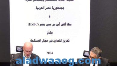 صورة توقيع اتفاقية لجذب الاستثمارات الأجنبية المباشرة بين الهيئة العامة للاستثمار والمناطق الحرة وبنك HSBC مصر