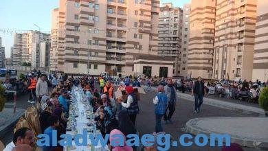 صورة إفطار جماعي لعدد ١٠٠٠ مواطن من أهالى نزلة السمان بروضة أكتوبر بحضور نائب المحافظ