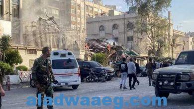 صورة دمشق.استهدافه مبنى عسكرى تابع لفيلق القدس وليس قنصلية أو سفارة فى 