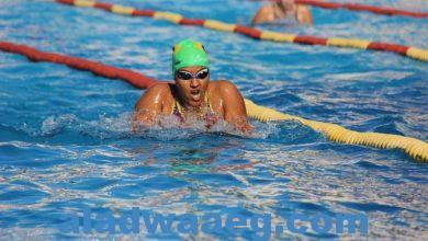 صورة طالبة بالجامعة المصرية اليابانية تحصد المركز الثالث فى بطولة السباحة