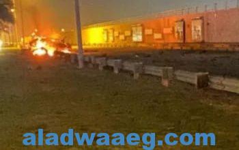 صورة سقوط صاروخين في محيط مطار بغداد الدولي