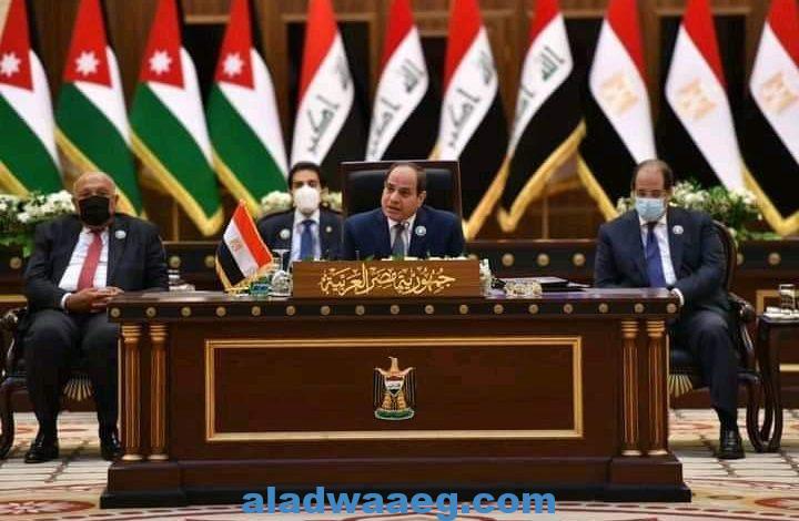 الرئيس السيسي يعرب عن تطلع مصر لمرحلة جديدة من التعاون البناء المصري العراقي الأردني