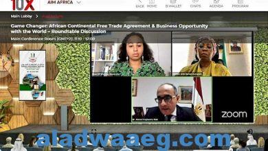صورة رئيس التمثيل التجاري المصري يشارك في فعاليات الدورة الثانية لمنتدى الاستثمار الافريقي السنوي عبر تقنية الفيديو كونفرانس