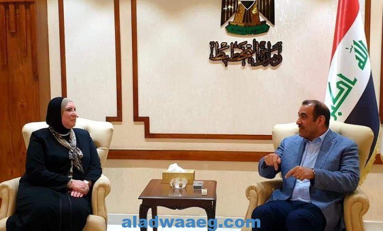 وزيرة التجارة والصناعة تبحث مع وزير التخطيط العراقي سبل تحقيق التكامل الاقتصادى بين مصر والعراق والأردن