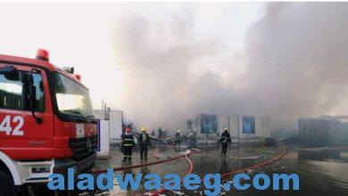صورة السيطرة على حريق قرب حاوية صواريخ في مطار المثنى وسط بغداد