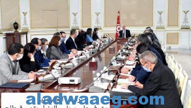 صورة قيس سعيد رئيس الجمهورية التونسية يشرف              على إجتماع مجلس الوزراء 