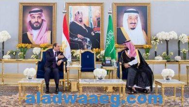 صورة الرئيس السيسى يلتقى مع صاحب السمو الملكى الامير محمد بن سلمان. 