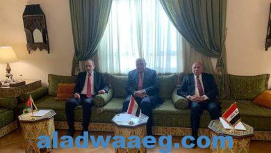 صورة انعقاد اجتماع ثلاثي لوزراء خارجية مصر والأردن والعراق.