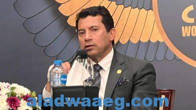 صورة وزير الرياضة يشهد مؤتمر الإعلان عن تفاصيل استضافة مصر لبطولة العالم للجمباز …
