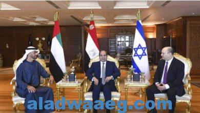 صورة واشنطن تعلق على اجتماع الرئيس السيسي مع ولي عهد أبوظبي ورئيس الوزراء الإسرائيلي في شرم الشيخ.