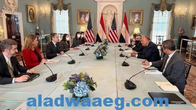 صورة جلسة مباحثات ثنائية بين وزيري الخارجية الأمريكية والمصرية في نيويورك