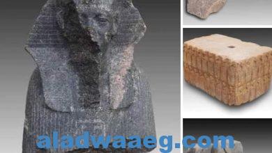 صورة الكشف عن كتل حجرية من عهد الملك خوفو بمعبد الشمس بهليوبليس