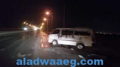 صورة 6 مصابين في حادث انقلاب سيارة على طريق الحي الاماراتي بمحافظة بورسعيد