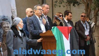 صورة ” السفارة الفلسطينية ” لدي القاهرة توقد شعلة الإنطلاقة الـ58