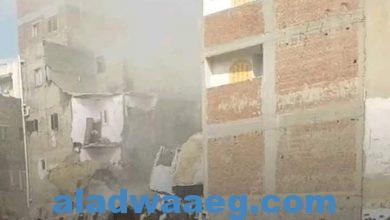 صورة انهيار عقار من 3 طوابق إثر انفجار أسطوانة غاز
