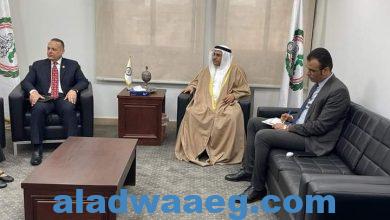 صورة رئيس البرلمان العربي يشهد جلسة مباحثات مع الأمين العام للشبكة العربية للتواصل والعلاقات العامة