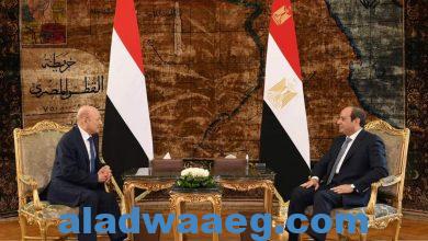 صورة السيد الرئيس يستقبل رئيس مجلس القيادة الرئاسى باليمن