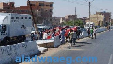 صورة حادث مؤلم على طريق الفيوم – القاهرة